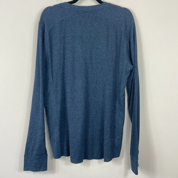 Vince Sz XL Men's Slim Fit Waffle Knit Long Sleeve T-shirt In H Spruce Blue - Picture 10 of 12